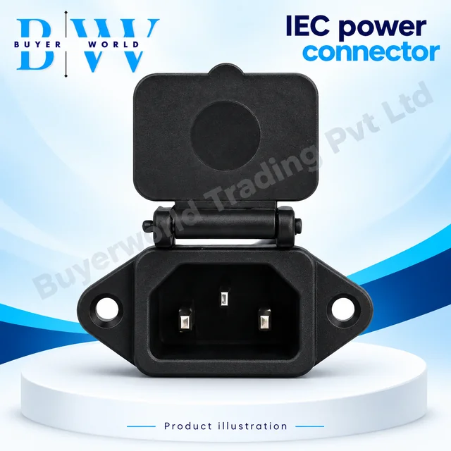IEC Screw Mount Male with Spring Plastic — Connector