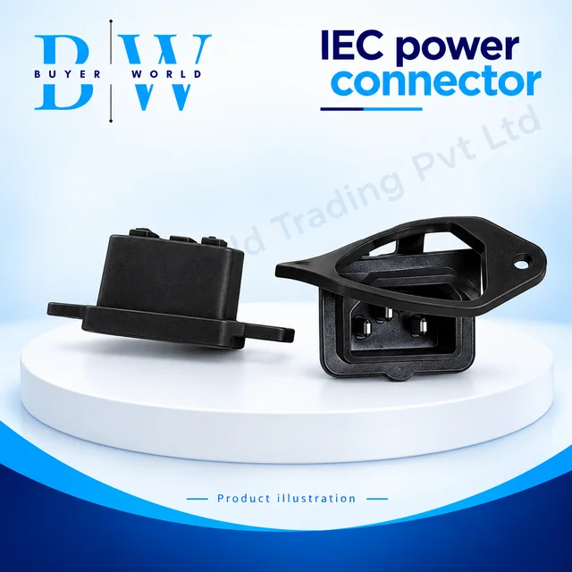 IEC Screw Mount Male with Rubber Cover — Connector