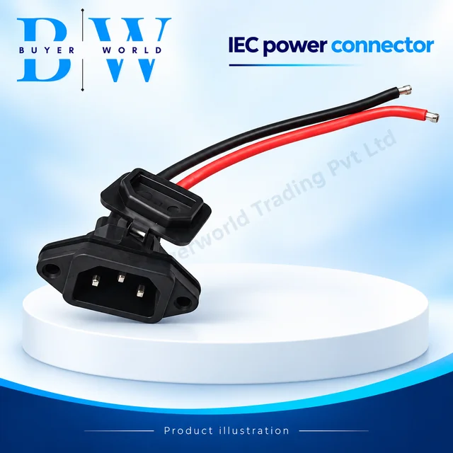 IEC Male -Rubber CAP with 15 cm 12 AWG Wire — Connector