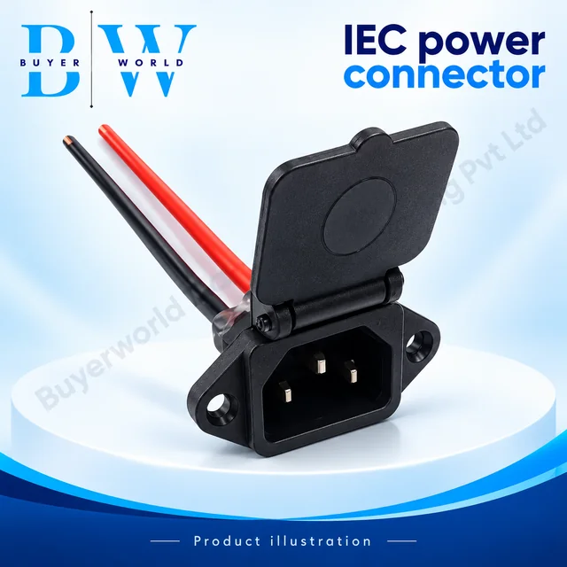 IEC Male -Rubber CAP with 15 cm 10 AWG Wire — Connector