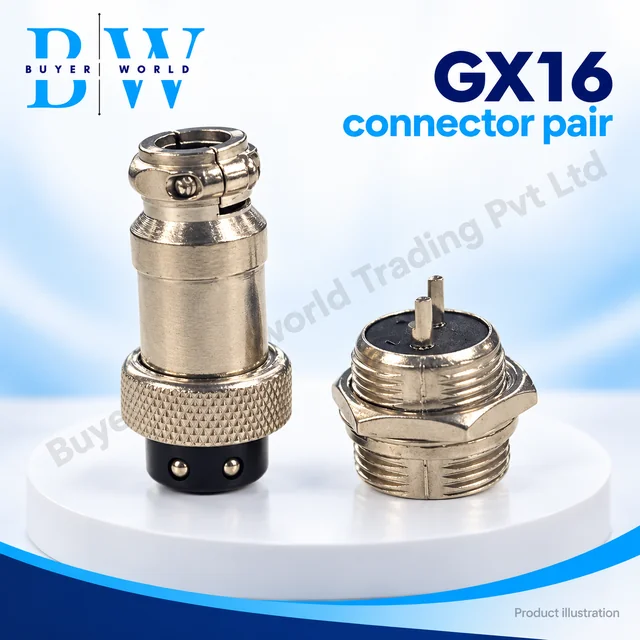 GX16-2-PIN Male PLUG AND — Female Socket